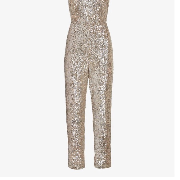 🎉HOST PICK🎉 Express Silver/Grey Sequin Scoop Neck Jumpsuit - Picture 8 of 11